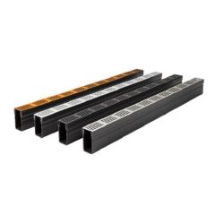 ACO THRESHOLD DRAIN CHANNEL ASSEMBLY WITH BLACK ALUMINIUM GRATING 1000MM A15