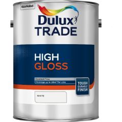 DULUX TRADE HIGH GLOSS PAINT WHITE 5L
