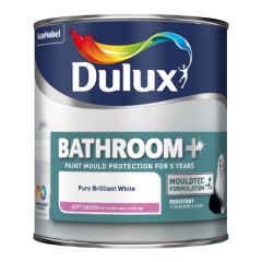 DULUX BATHROOM+ SOFT SHEEN PAINT PURE BRILLIANT WHITE 1L