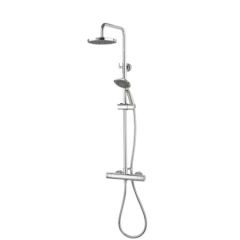 AQUALISA COOL TOUCH THERMOSTATIC ROUND SHOWER COLUMN HP POLISHED CHROME (INC FIXING KIT)