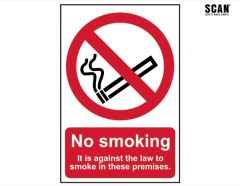 NO SMOKING IT IS AGAINST THE LAW TO SMOKE ON THESE PREMISES - PVC (200 X 300MM)