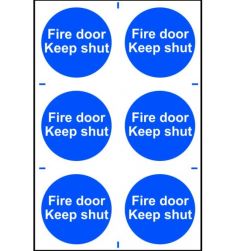 ‘FIRE DOOR KEEP SHUT’ SIGN SELF-ADHESIVE SEMI-RIGID PVC (200 X 300MM)