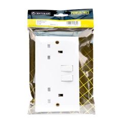 CENTURION POWERLINES 13 AMP 2 GANG SWITCHED WALL SOCKET
