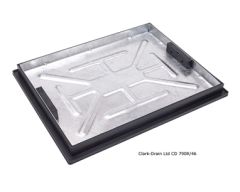 CLARK DRAIN CD 790R MANHOLE COVER & FRAME GALVANISED 600 X 450 X 63MM RECESSED FOR BLOCK PAVING 10T GPW