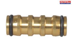FAITHFULL BRASS TWO WAY HOSE COUPLING 12.5MM (1/2 INCH)