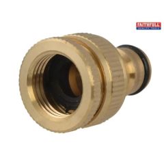 FAITHFULL BRASS DUAL TAP CONNECTOR 1/2IN & 3/4IN
