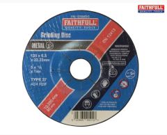 FAITHFULL DEPRESSED CENTRE METAL GRINDING DISC 125 X 6.5 X 22.23MM
