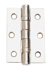 76 X 51MM BALL BEARING HINGE (PAIR) POLISHED STAINLESS STEEL WITH SCREWS