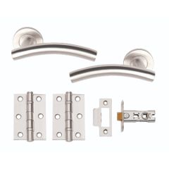 CHOICE BOXED DOOR PACK COMPLETE (SSS ROSE HANDLES; 3IN 2BB HINGES + LATCH)