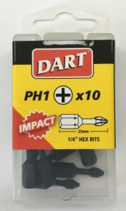 DART PH1 IMPACT DRIVER BIT  (PACK 10)