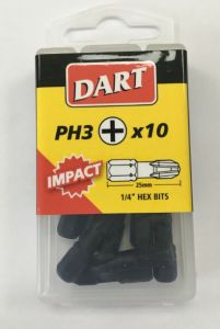 DART PH3 IMPACT DRIVER BIT  (PACK 10)