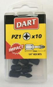 DART PZ1 IMPACT DRIVER BIT  (PACK 10)