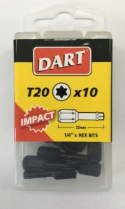 DART T20 IMPACT DRIVER BIT  (PACK 10)