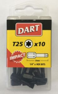 DART T25 IMPACT DRIVER BIT  (PACK 10)