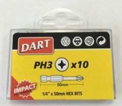 DART PH3 50MM IMPACT DRIVER BIT  (PACK 10)