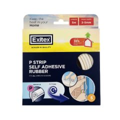 PSTRIP 5M WHITE SELF ADHESIVE RUBBER EXITEX