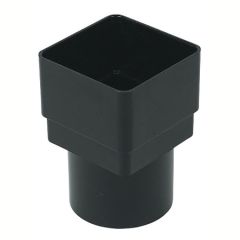 FLOPLAST SQUARE TO ROUND DOWNPIPE ADAPTOR BLACK RDS2B