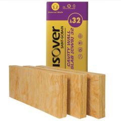 ISOVER CAVITY WALL SLAB CWS 32 - 100MM 455X1200MM (3.28M2 / 6 SLABS PER PACK)