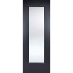 LPD DOORS BLACK EINDHOVEN 1L GLAZED PRIMED INTERNAL DOOR