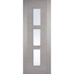 LPD DOORS 35MM LIGHT GREY HAMPSHIRE GLAZED PREFIN INTERNAL DOOR