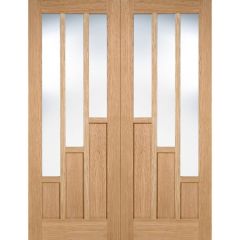 PAIRS OAK COVENTRY WITH CLEAR GLASS INTERNAL FRENCH DOOR 1981 X 1524MM