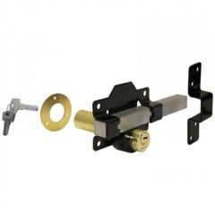 NO.1127 DOUBLE LOCKING LONG THROW LOCK KEYED DIFFERENT 50MM BLACK