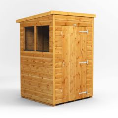 POWERSHEDS PENT GARDEN SHED SINGLE DOOR (4FT X 4FT TO 20FT X 8FT) - DIRECT HOME DELIVERY