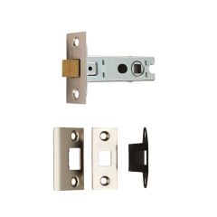 BOLT THROUGH TUBULAR MORTICE LATCH SQUARE NICKLE PLATED 64MM