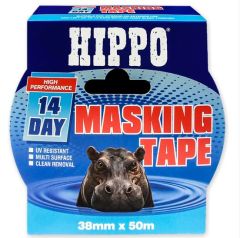 HIPPO 14-DAY MASKING TAPE BLUE 50MM X 50M