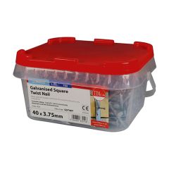 TIMCO GALVANISED SQUARE TWIST NAIL 40 X 3.75MM (2.5KG TUB)
