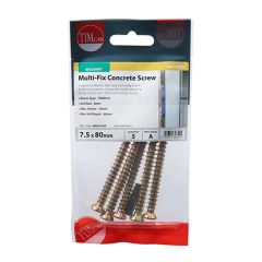 TIMCO MULTI-FIX CONCRETE SCREW - ZYP 7.5 X 70MM (BAG 5)