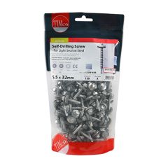TIMCO HEX NO. 3 SELF DRILLING SCREWS FOR LIGHT SECTION STEEL 5.5 X 32MM (BAG 130)