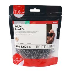 TIMCO BRIGHT PANEL PINS 40 X 1.60MM (500G BAG)