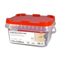 TIMCO BRIGHT ROUND WIRE NAILS 125 X 5.60MM (2.5KG TUB)