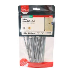 TIMCO BRIGHT ROUND WIRE NAILS 125 X 5.60MM (500G BAG)