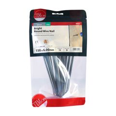 TIMCO BRIGHT ROUND WIRE NAILS 150 X 6.00MM (500G BAG)