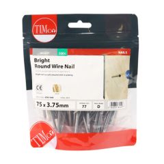 TIMCO BRIGHT ROUND WIRE NAILS 75 X 3.75MM (500G BAG)
