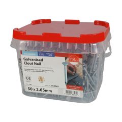 TIMCO GALVANISED CLOUT NAILS 50 X 2.65MM (2.5KG TUB)