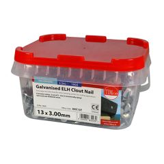 TIMCO GALVANISED EXTRA LARGE HEAD CLOUT NAILS 13 X 3.00MM (2.5KG TUB)
