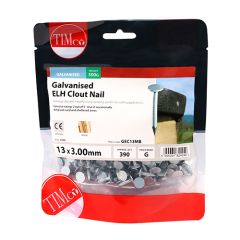 TIMCO GALVANISED EXTRA LARGE HEAD CLOUT NAILS 13 X 3.00MM (500G BAG)