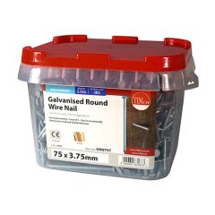 TIMCO GALVANISED ROUND WIRE NAILS 75 X 3.75MM (2.5KG TUB)