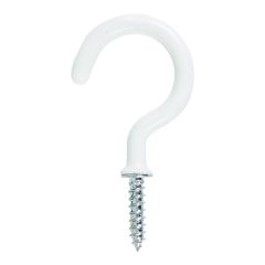TIMCO ROUND CUP HOOK WHITE 25MM (6 PER BAG)