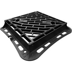 WREKIN HIGHWAY D400 THREE FLANGE GULLY GRATE 580MM X 580MM CLEAR OPENING WITH 100MM FRAME DEPTH