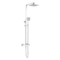 WYNDAM DALCROSS TWIN SQUARE OVERHEAD SHOWER PACK CHROME WITH FIXING BRACKETS